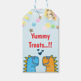 Twillingar Dino Roar-Födelsedagsfestens favoriter Presentetikett