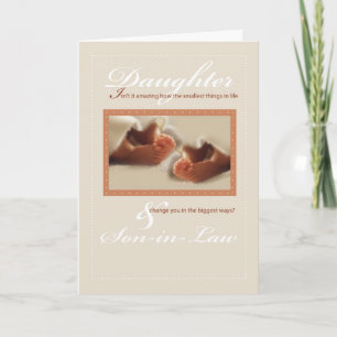 Twillingar Dotter och son-in-Law Baby Feet Congrat Kort