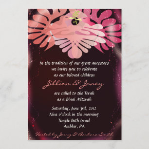 Twillingar Dove of Peace B'nai Bat mitzvah inbjuda Inbjudningar
