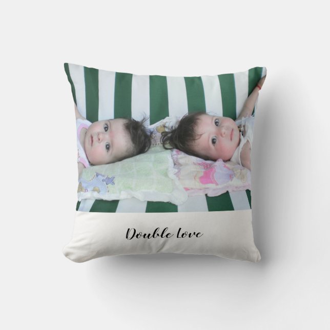 Twillingar Dubbla Kärlek, Hearts Mönster Kudde (Framsida)