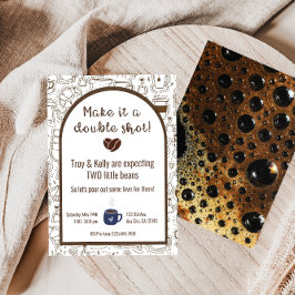 Twillingar Dubbla Shot Coffee Baby Shower-inbjudan Inbjudningar
