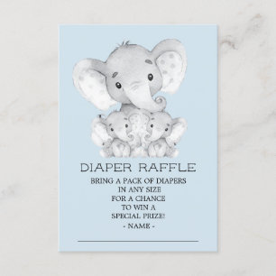 Twillingar Elephant Baby Shower Diaper Raffle Bilj Tilläggskort