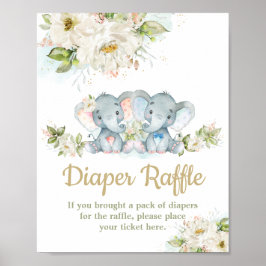 Twillingar Elephant Boy Baby Shower Raffle Poster