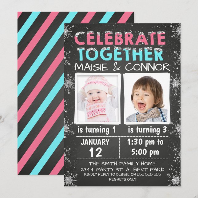 Twillingar eller inbjudan till gemensam vinterdag (Fram/baksida)