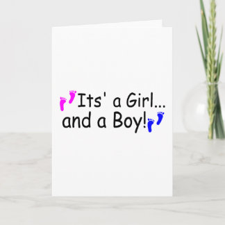 Twillingar en flicka och en Boy Baby fotavtryck Meddelande