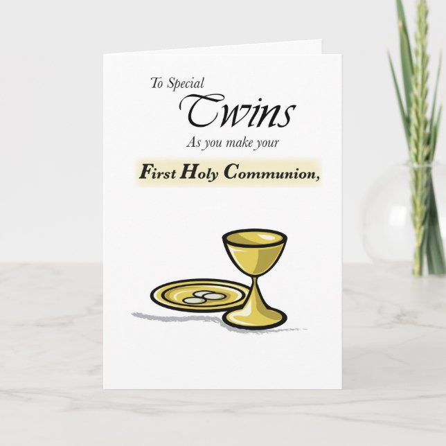 Twillingar First Communion Guld Chalice, Paten Kort (Framsida)
