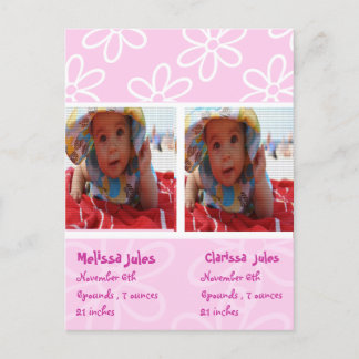 twillingar flicka meddelande fotokort