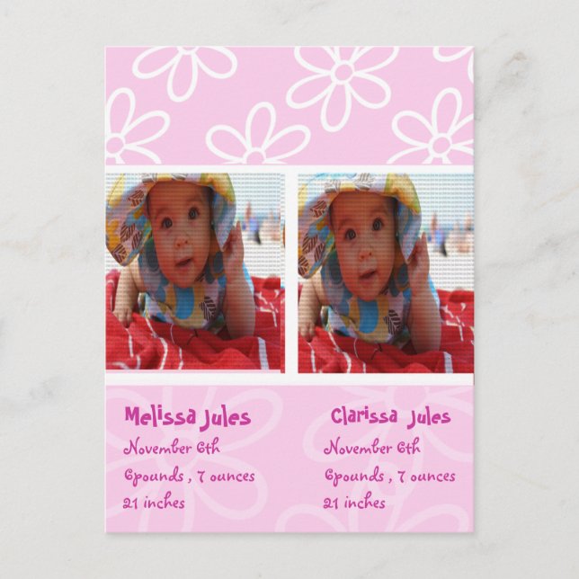 twillingar flicka meddelande fotokort (Framsida)