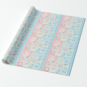Twillingar flicka och pojkebaby shower presentpapper
