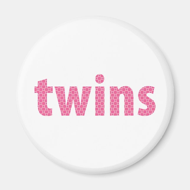 TWILLINGAR - flickor {rosa} Magnet (Framsidan)