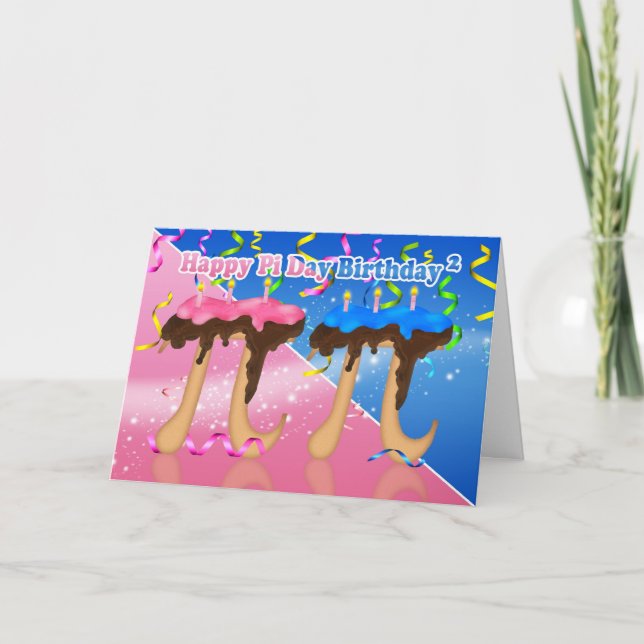 Twillingar Födelsedagens kummel Pi-dag 3.14 mars 1 Kort (Framsida)