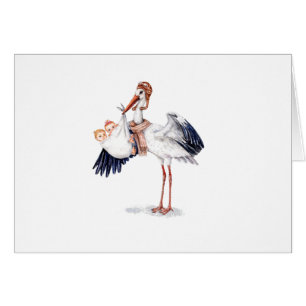 Twillingar för Aviator Stork-transport Hälsningskort