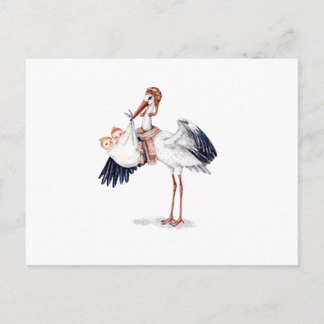 Twillingar för Aviator Stork-transport Vykort (Framsida)