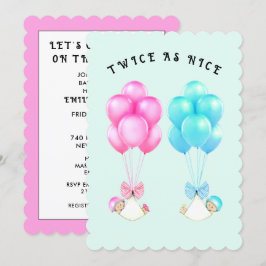 Twillingar för babyskor inbjudningar