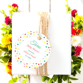 Twillingar för babyvisningsprogram Färgfläckar för Gåvor Etiketter