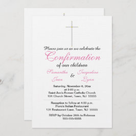 Twillingar för bekräftad Rosa Inbjudningar