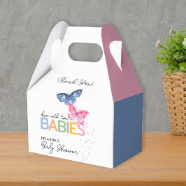 Twillingar för Blue & Rosa Butterfly Baby Shower T Presentaskar