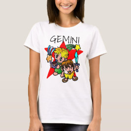Twillingar för Cute Gemini Tecknad T Shirt