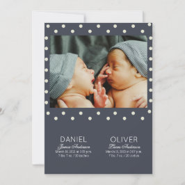 Twillingar för födelsemeddelande i mönster i moder inbjudningar