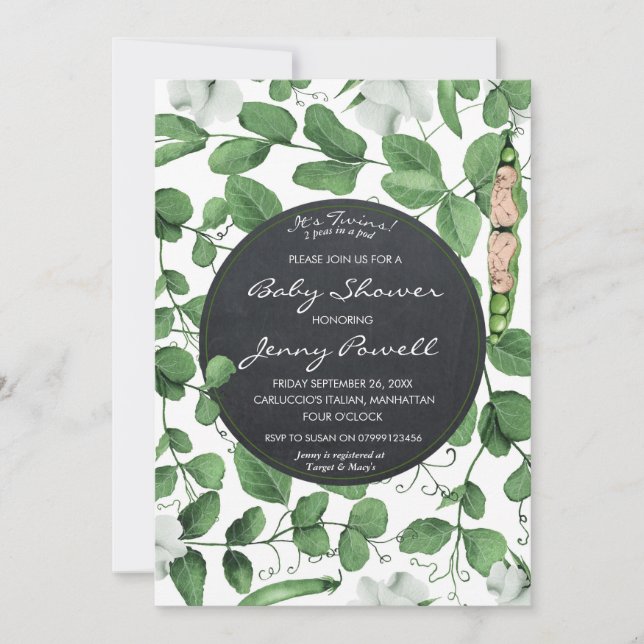 twillingar för inbjudan till babydusch i neutralt  (Framsida)