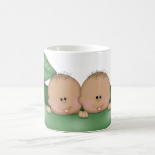 twillingar för kaffebabydusch "ärter i en pod" kop kaffemugg