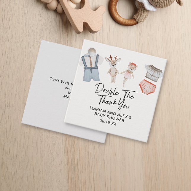 Twillingar för Neutralt av dubbla Tack Kläder favo Gåvor Etiketter (Skapare uppladdad)