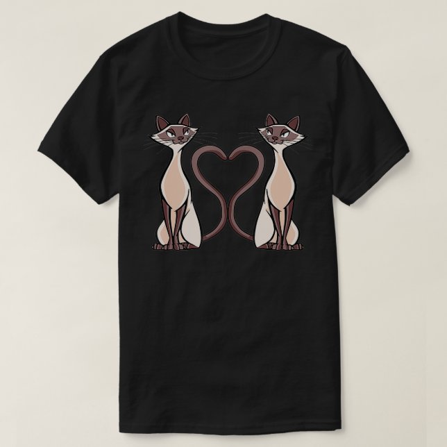 Twillingar för siamesisk katt som gåva till siames t shirt (Design framsida)