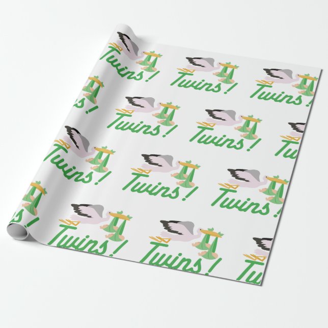 Twillingar för stork presentpapper (Utrullad)