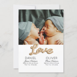 Twillingar för vackra Feather Birth Anouncement Inbjudningar