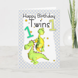 Twillingar första födelsedagskortet - Cute Dragons Kort