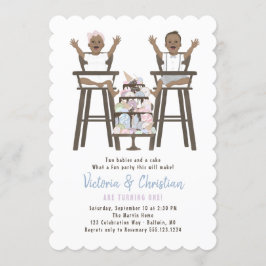 Twillingar Första födelsedagskvätten Inbjudningar