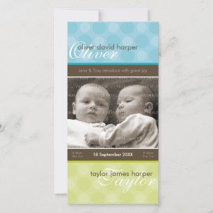 TWILLINGAR FOTO BIRTH ANNOUNCEMENT: harmoni 3P Meddelande