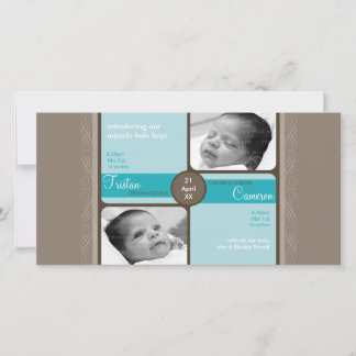TWILLINGAR FOTO BIRTH ANNOUNCEMENT: omhuldad 3L Meddelande