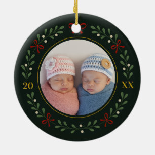Twillingar Fotoandekrans Ornament - Mörk grönt