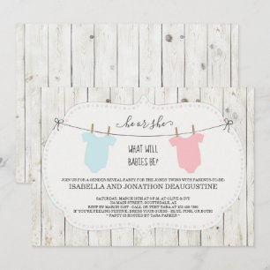 Twillingar Gender - Visa inbjudan - Rustic Clothes