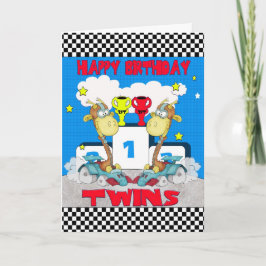 Twillingar Giraffe Birthday Card - Tävla Giraffe Kort