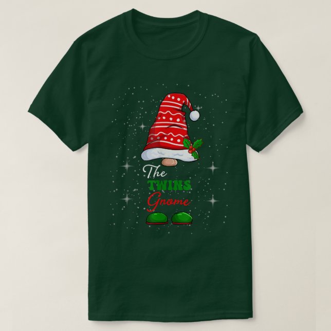 Twillingar Gnome-familjen matchande julklapp Pajam T Shirt (Design framsida)