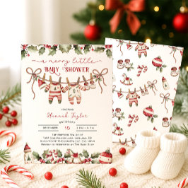 Twillingar God Jul Little Baby Shower Inbjudningar