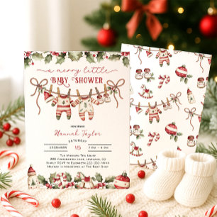 Twillingar God Jul Little Baby Shower Inbjudningar