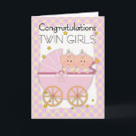 Twillingar - Grattisar Twin Girls i ett diagram Kort<br><div class="desc">Twillingar - Grattisar Twin Girls i ett diagram</div>