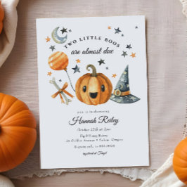 Twillingar Halloween Pumpkin Little Boo Baby Showe Inbjudningar