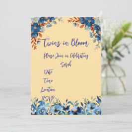 Twillingar i Bloom Baby Shower Inbjudningar
