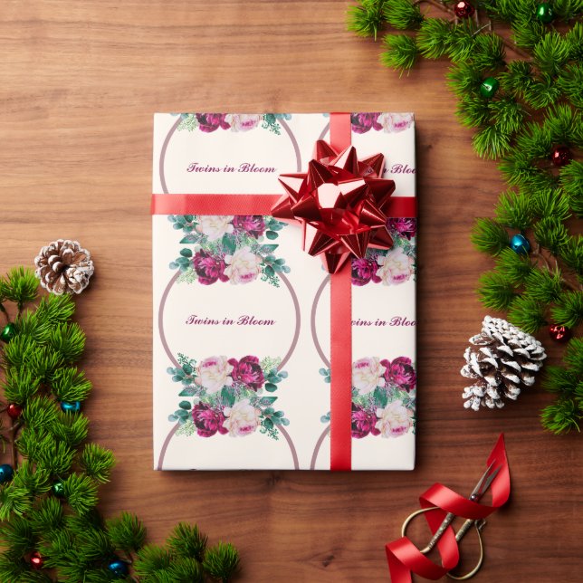 Twillingar i Bloom Baby Shower Presentpapper (Julgåva)