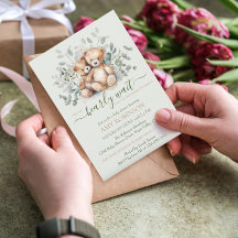 Twillingar Kön Neutral Nalle Boho Baby Shower