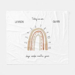 Twillingar Kön Neutral vattenfärg Regnbågsmilstolp Fleecefilt