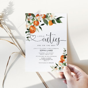 Twillingar Little Cuties-inbjudan om babydusch Inbjudningar