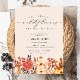 Twillingar Little Wildblomma Flower Baby Shower Inbjudningar