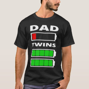 Twillingar med låg batterinivå i manar Pappa funge T Shirt