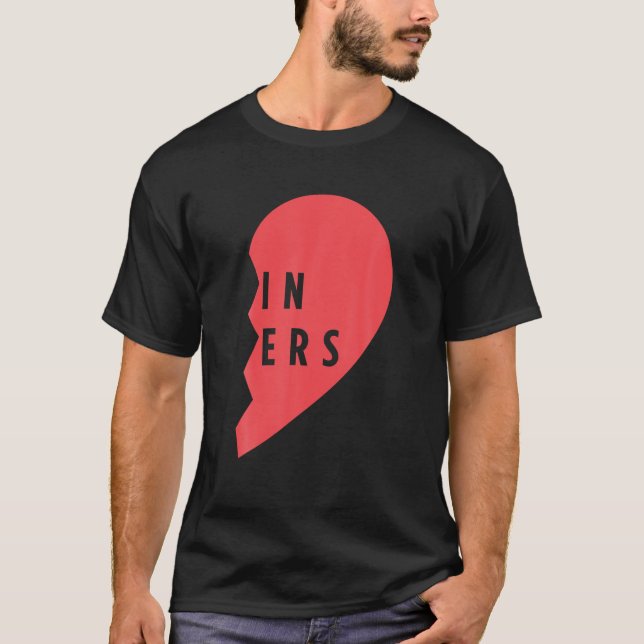 Twillingar med två fingrar Hjärtmatchande skiktupp T Shirt (Framsida)