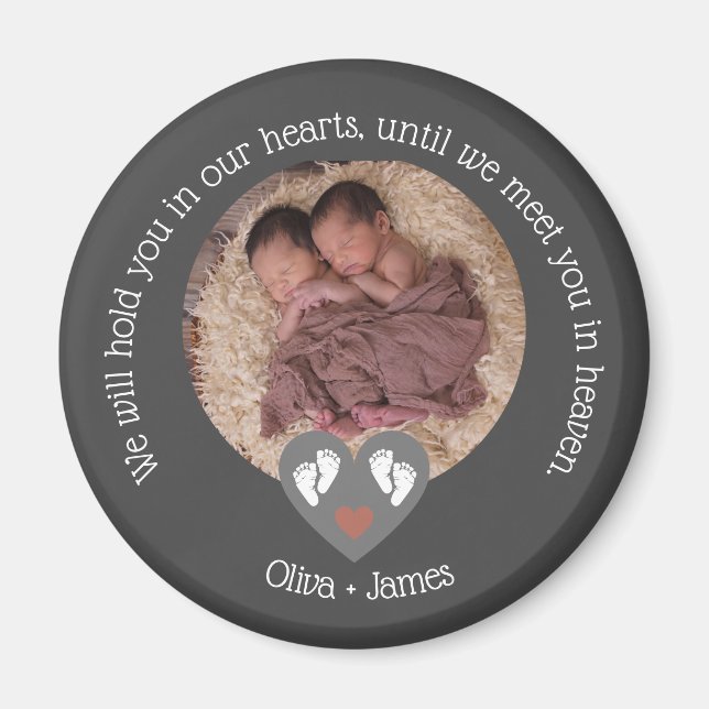 Twillingar Missfall Baby Loss Memorial Stillborn Magnet (Framsidan)